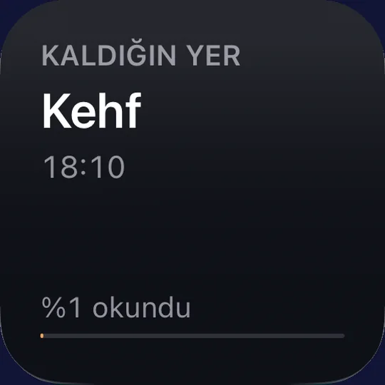 Kaldığın yer widget’ı: Kur’an’da kaldığınız sure ve ayet.